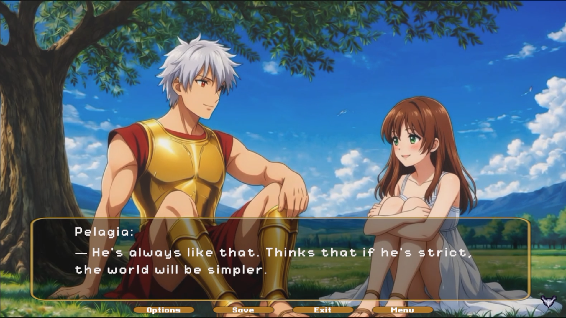 Hollow Divinity visual novel dialogue